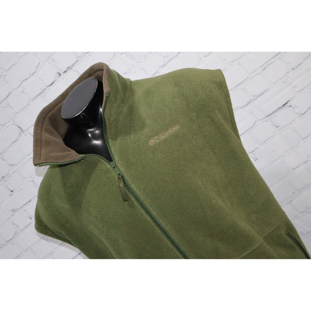 Columbia Fleece Vest Mens 3XT Tall Green Steens Mountain Full Zip Performance